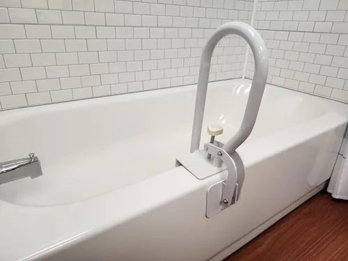 Miniatura 9 de Carex Riel blanco para bañera, barras de agarre para baño, bañeras y duchas, barandilla de agarre lateral y soporte, mango de ducha y abrazaderas