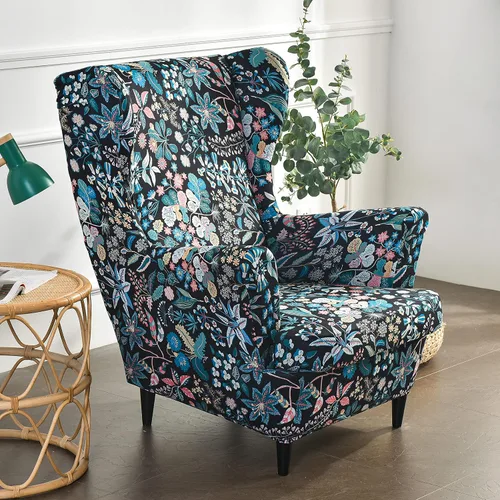 Miniatura 8 de Eco-Ancheng Funda para silla Wingback, 2 piezas, respaldo de ala, fundas de elastano para sillón con respaldo de ala, fundas para sillón con parte W9