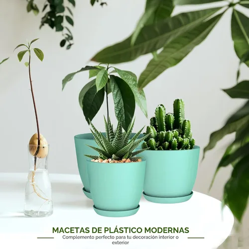 Miniatura 5 de Utopia Home - Macetas de Interior con Drenaje - Macetas de Flores de 7/6.6/6/5.3/4.8 Pulgadas para Plantas de Interior - Juego de 5 Macetas
