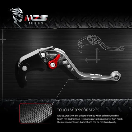 Miniatura 3 de MZS Palancas de embrague/freno cortas para motocicleta, negras, compatibles con CB500F CB500X CBR500R / CMX 300 500 Rebel Fury / VT750 Phantom Negro