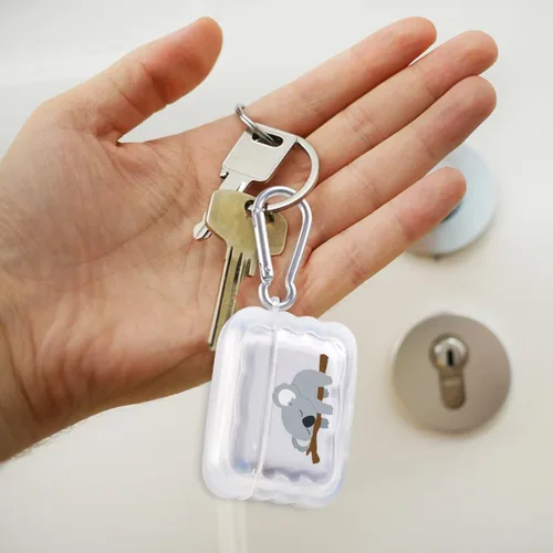 Miniatura 6 de Linda funda de koala para dormir compatible con AirPods Pro, funda protectora para Airpods Pro de dibujos animados para niñas y mujeres con llavero