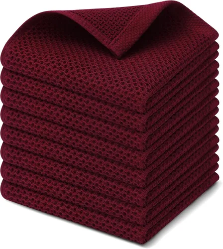 Miniatura 42 de Kitinjoy - Paños de cocina de 100 % algodón, tela de tejido gofrado, paño de limpieza ultrasuave, absorbente y de secado rápido. Gris Oscuro