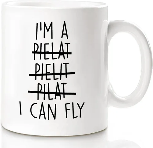 Aurahouse Divertidos regalos de aviación de piloto para hombres y mujeres, taza con la frase "I Can Fly", regalo de piloto de aviones para niños,