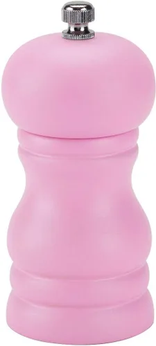 uxcell Molinillo de sal y molinillo de madera de 4.5 pulgadas con grosor ajustable para condimentos, preparación de comidas, cocina, comedor, color