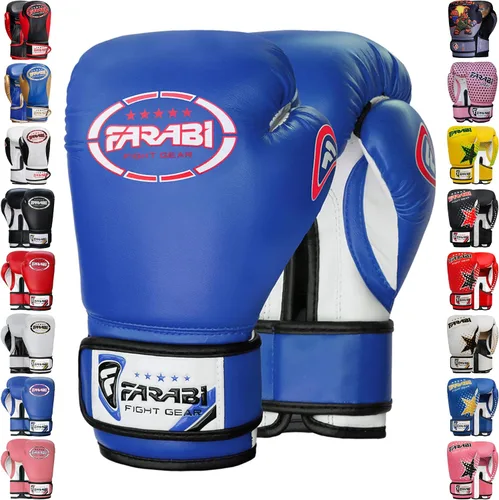 Miniatura 10 de Farabi - Guantes de boxeo para niños, para Muay Thai, Kick Boxing, entrenamiento, MMA, saco de boxeo