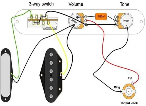 Miniatura 3 de Placa de puente de silla de montar de guitarra cargada Alnico V, placa de control de guitarra eléctrica con interruptor de 3 vías, juego de pastilla