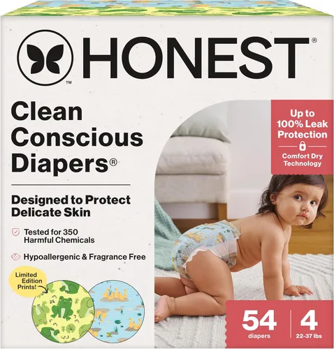 Miniatura 23 de The Honest Company Clean Conscious - Pañales para pieles delicadas, hasta un 100% a prueba de fugas, hipoalergénicos, sin fragancia, género neutro