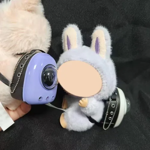 Miniatura 3 de Mochila de muñeca para Labubu, mini mochila llavero para disfraz de Labubu, lindas bolsas de muñeca para accesorios Labubu