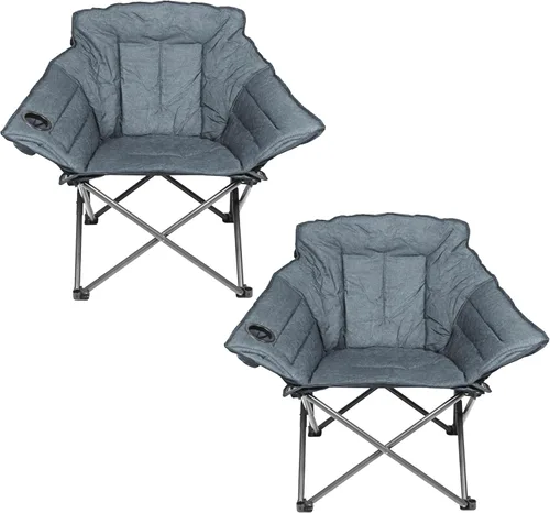 Zenithen Limited - Silla plegable portátil acolchada Guidesman, perfecta para camping, eventos deportivos al aire libre, muebles de patio y Gris