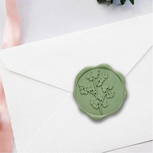 Miniatura 5 de Maidenhair Adhesivos de cera Adheve, 25 unidades, prefabricadas con cera de sellado real, color blanco Perla blanca