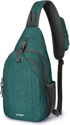 Miniatura 15 de G4Free Bolsa Bandolera con Bloqueo RFID Mochila Bandolera Cruzada Bolsa de Pecho Mochila de Día para Senderismo Viaje (Negro)