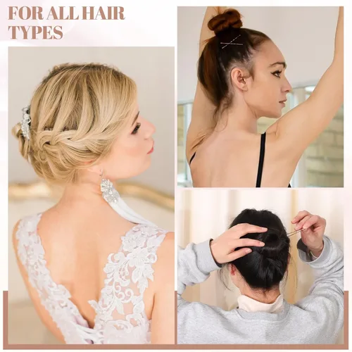 Miniatura 6 de Kit de 200 horquillas para el cabello, horquillas y horquillas en forma de U, regalos para mujeres y niñas con caja de almacenamiento, peinados
