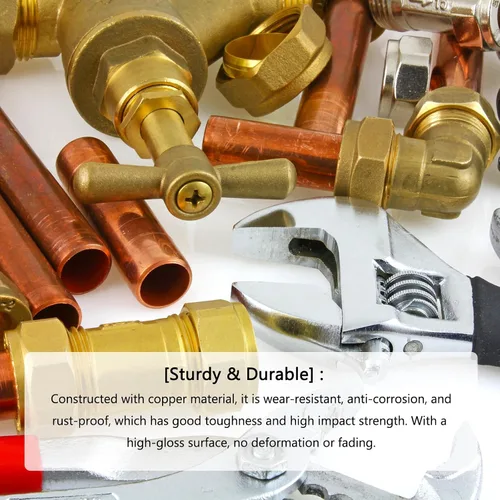 Miniatura 5 de DTGN 1/4 pulgadas (diámetro interior) de 90 grados de montaje de tubería de cobre - 5 unidades - bueno para sistema de tuberías de agua - adaptador