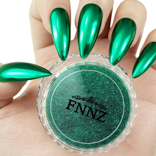 Miniatura 12 de FNNZ Polvo de uñas cromado, pigmento metálico de polvo de uñas efecto espejo de alta calidad, arte de uñas, polvo con purpurina para San Valentín