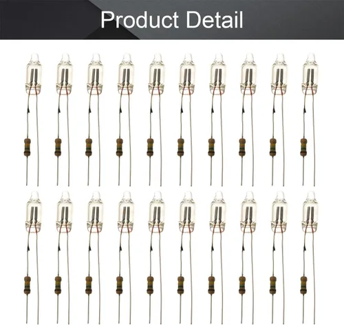 Miniatura 4 de Othmro 100 bombillas LED F6 de 0.236 x 0.630 in de luz roja brillante CA 220 V, bombillas de luz de neón duraderas para lámparas de neón brillantes