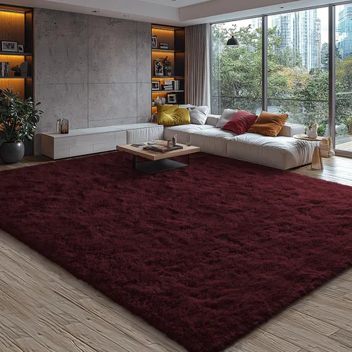 Miniatura 154 de EVOIONOS Alfombra Redonda Negra para Dormitorio, 4x4 Pies Alfombra de Área Circular Suave y Esponjosa para Sala de Estar, Alfombra Circular de Felpa