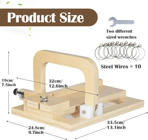 Miniatura 2 de Cortador de jabón profesional con alambre, herramienta de corte de madera ajustable para hacer jabón, queso, mantequilla, pasteles, pan 1