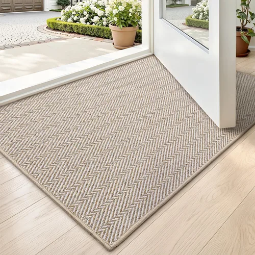 LUMI Tapete ultradelgado para puerta de interior de 17 x 30 pulgadas, tapete de entrada antideslizante, tapete de perfil bajo, tapete de diseño