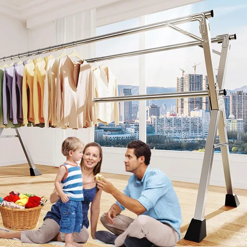 Miniatura 2 de Tendedero portátil para ropa al aire libre, estante de secado plegable para ropa, para pared de lavandería, organizador de soporte de lavandería