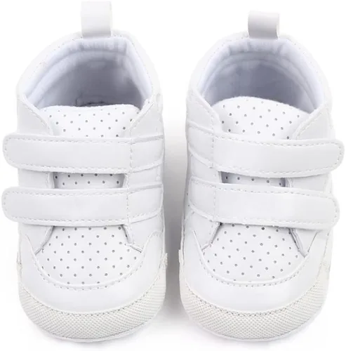 Miniatura 5 de Sekantrol Zapatos de cuna para recién nacidos, para niños y niñas, suela de goma suave, zapatos para bebés, zapatos deportivos de moda de caña alta