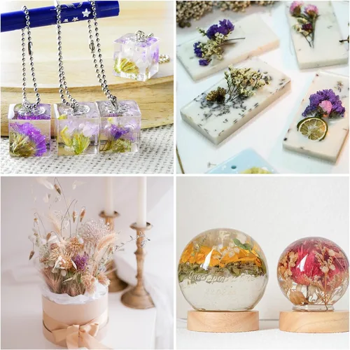 Miniatura 5 de PATIKIL Flores prensadas para manualidades, flores secas a granel, flores prensadas naturales, hojas para resina, jabón, vela, álbumes de recortes