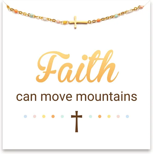 Miniatura 8 de STORYJEWELLERY Regalos religiosos y cristianos para mujeres, brazaletes con cruz, para bautismo, confirmación y Pascua, regalos para dar aliento a
