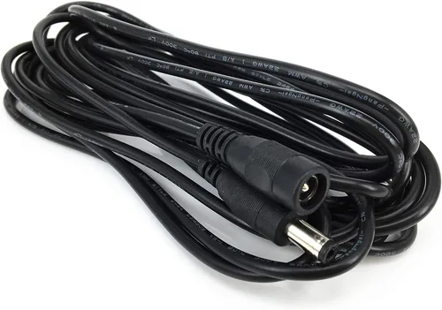 Miniatura 3 de 2 unids/pack 5m/16.4ft negro 0.217 in x 0.098 in DC enchufe cable de extensión cable de extensión con macho a hembra 0.098 in x 0.217 in conectores