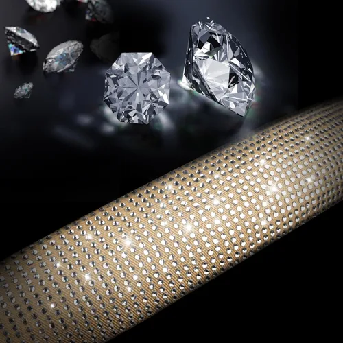 Miniatura 5 de CAR PASS Funda para volante de cuero beige con diamantes brillantes, cristales blancos brillantes con purpurina y pedrería, ajuste universal de 14