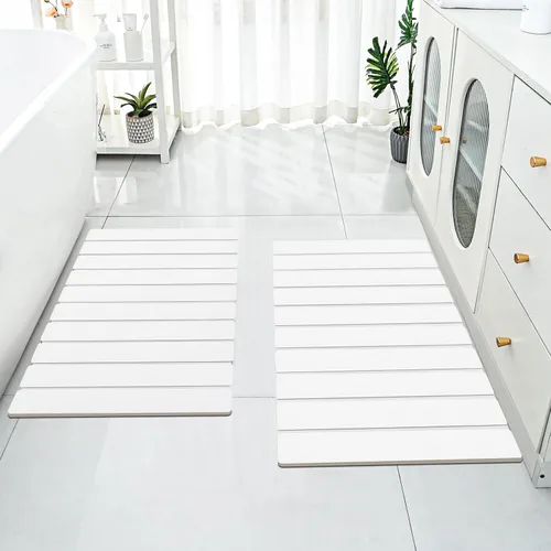 Miniatura 10 de Cuckan Alfombrillas de Baño Plegables de Piedra para Baño Súper Absorbentes de Tierra de Diatomeas Alfombrilla de Baño de Secado Rápido Alfombrillas
