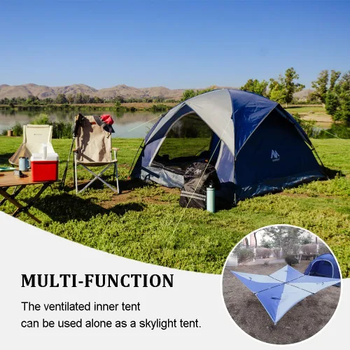 Miniatura 5 de AYAMAYA - Tiendas de campaña para 2 o 3 personas para camping, impermeables, para exteriores, con mosca de lluvia extraíble, transpirable con 2