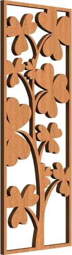 Miniatura 123 de 9 3/8 pulgadas de ancho x 24 3/8 pulgadas de alto x 1/4 pulgadas de alto, Bradford Paneles de pared decorativos de madera de calado, roble rojo rojo