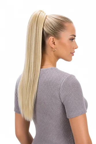 Miniatura 11 de CAISHA Extensiones de clip de cola de caballo de 20 pulgadas con pinza de mariposa recta rubio mezcla H55