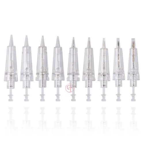 Miniatura 10 de Cartucho de agujas de maquillaje permanente para máquina de tatuaje Eyliner de cejas 1P 3P 5P 5F 7F para sombra de cejas en polvo degradado