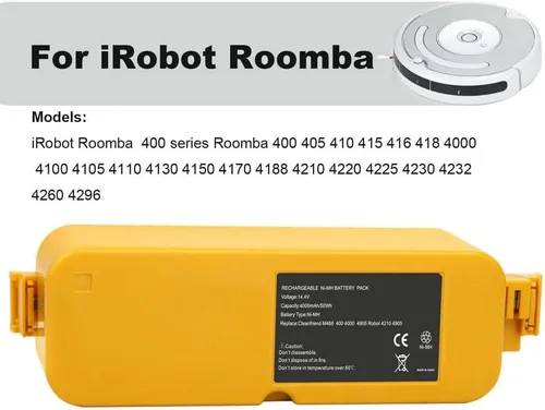 Miniatura 3 de Batería de repuesto Ni-MH de 14.4V 4000mAh para Irobot-Roomba 400 serie Roomba 400 405 410 415 416 418 4000 4100 4105 4110 4130 4150 4170 4188