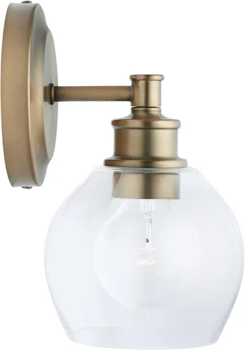 Miniatura 7 de Capital Lighting 621111PN-426 - Lámpara de pared de cristal transparente de mediados de siglo, 1 luz de 100 vatios, 10 pulgadas de alto x 6 pulgadas