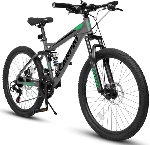Miniatura 11 de 26 27.5 inch Mountain Bike Full Suspension, 21-Speed Steel Frame for Men & Women, Mechanical Disc Brakes Mens Mountain Bike, Outdoor Cycling