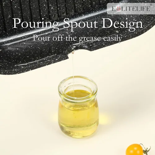 Miniatura 7 de Eslite Life Parrilla antiadherente de 9.5 pulgadas para cocina interior, sartén cuadrada grande versátil compatible con inducción para cocinar a