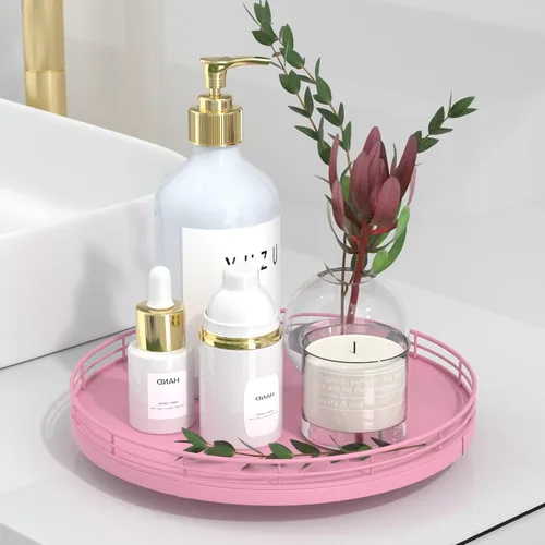 Miniatura 27 de Bandeja de baño de madera de roble de 12 pulgadas para mostrador, bandeja de tocador para perfume, loción, velas, maquillaje, joyería, fregadero