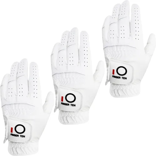 Miniatura 8 de FINGER TEN Guantes de golf para todo tipo de clima, paquete de 3 para golfista diestro, agarre de lluvia caliente y húmeda, guantes suaves y cómodos