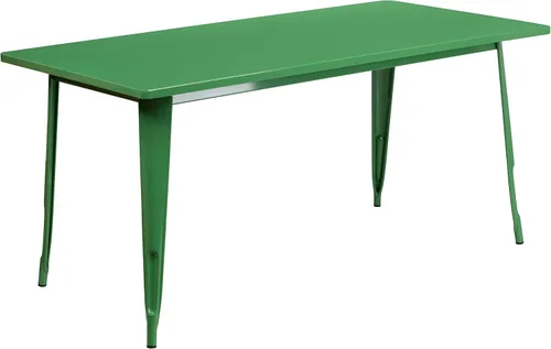 Miniatura 13 de Flash Furniture - Mesa rectangular de metal para interior o exterior (31.5 x 63.0 pulgadas), NA, Negro