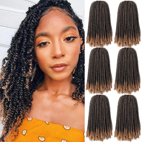 Miniatura 22 de Paquete de 2 cabello para trenzas en espiral de 8 pulgadas, cabello Spring Twist para rastas falsas, rastas de mariposa, cabello para trenzas, fibra