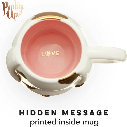 Miniatura 3 de Taza Pinky Up Penny con cachorro, taza de café bonita para los amantes de los perros, con 16 oz de capacidad, y accesorio para té, de cerámica