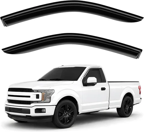 Miniatura 31 de Deflectores de ventana tintados ahumados con cinta adhesiva para ventana lateral, deflectores de lluvia compatibles con Ram 2009-2018 1500 Crew Cab