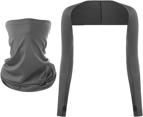 Miniatura 9 de YEKEYI Mangas de brazo con protección solar UV, manga de chal, protección solar, cómoda para golf, ciclismo, correr Negro