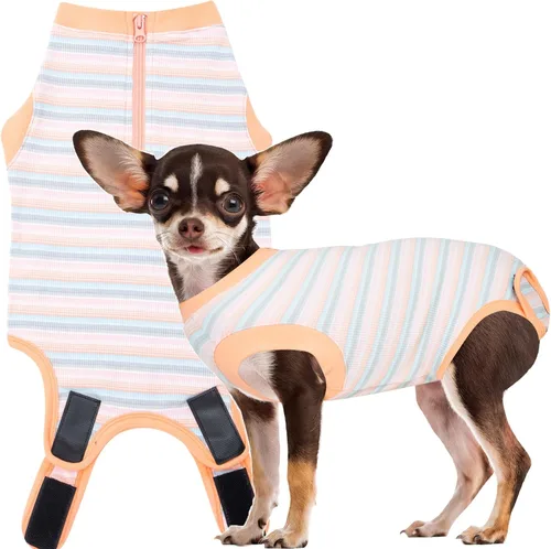 Miniatura 43 de Traje de Recuperación Wabdhaly para Perros, Traje de Cone de Perro con Cremallera Alternativa para Cirugía de Esterilización Femenina, Traje