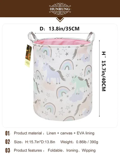Miniatura 2 de Cesta grande para la lavandería, contenedor organizador de dibujos animados para guardería, juguetes, lavandería, ropa de niños, cestas de regalo