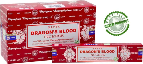 Miniatura 4 de EARTH Satya Dragon's Blood - Varillas de incienso de 15 GMS (paquete de 12) (certificado verde) Agarbatti indio perfumado enrollado a mano, perfecto