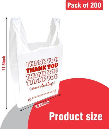 Miniatura 2 de Concession Essentials Bolsas de Camiseta Desechables y Reutilizables de Gracias - Paquete de 200