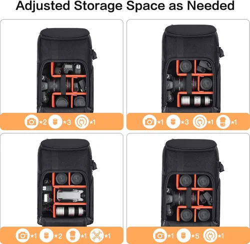 Miniatura 3 de MOSISO Mochila para cámara, Bolsa para cámara de fotografía DSLR/SLR/sin espejo grande para hombres/mujeres con compartimento para laptop de 17.3