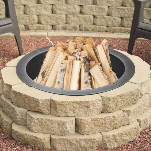 Miniatura 3 de OutVue Anillo para hoguera de 36 pulgadas, anillo para fogata para campamento, hoguera de leña para exteriores, patio, jardín, chimenea al aire libre
